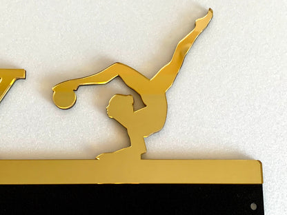 Personalized Gymnastics Medal Holder, Custom Medal Display Rack with Name for Girls
