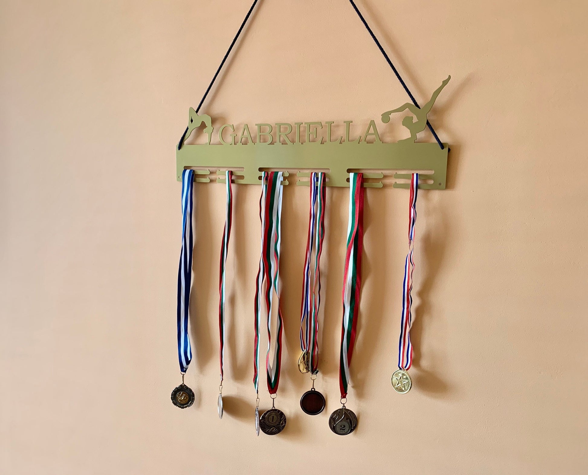 Custom Rhythmic Gymnastics Medal Holder, Personalized Name Sports Medal Display Rack