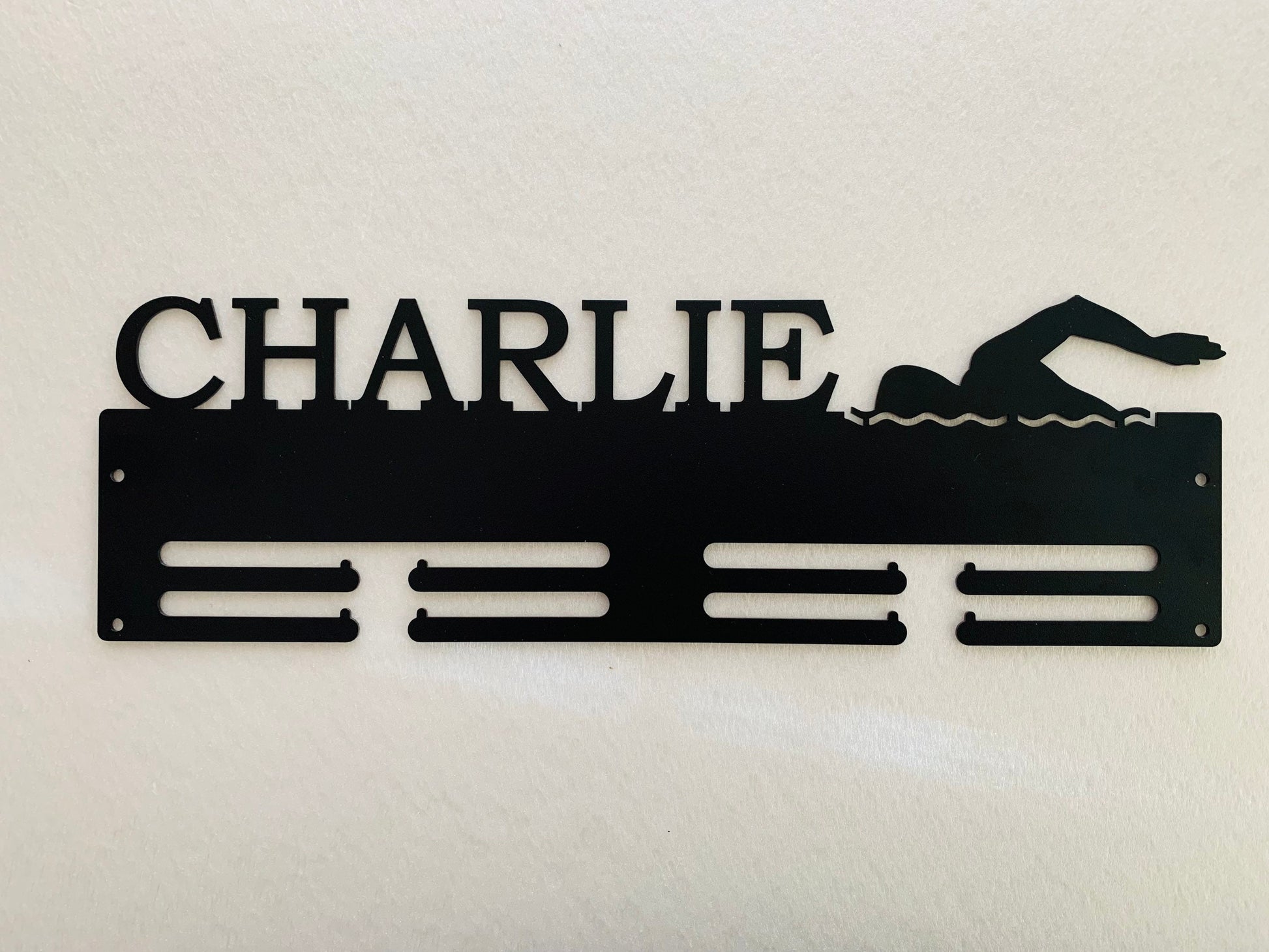 Custom Swimming Medal Holder with Name - Personalized Swim Medal Hanger for Men & Women