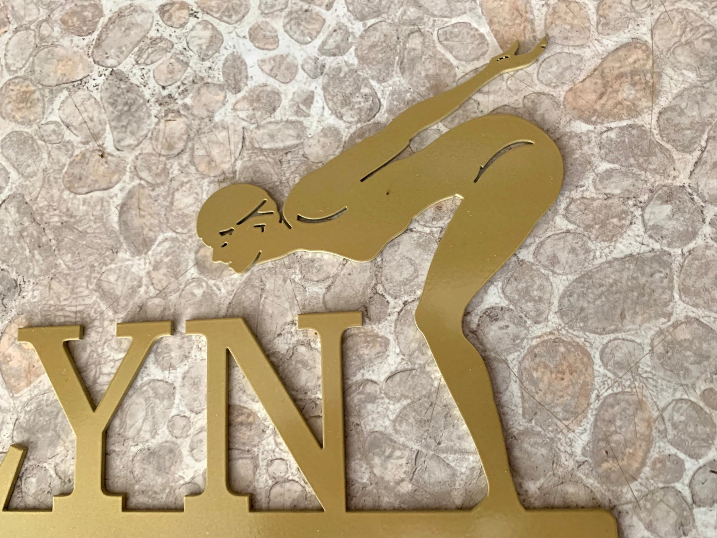 Personalized Swimming Medal Holder with Name, Metal Awards Rack for Girls, Custom Design