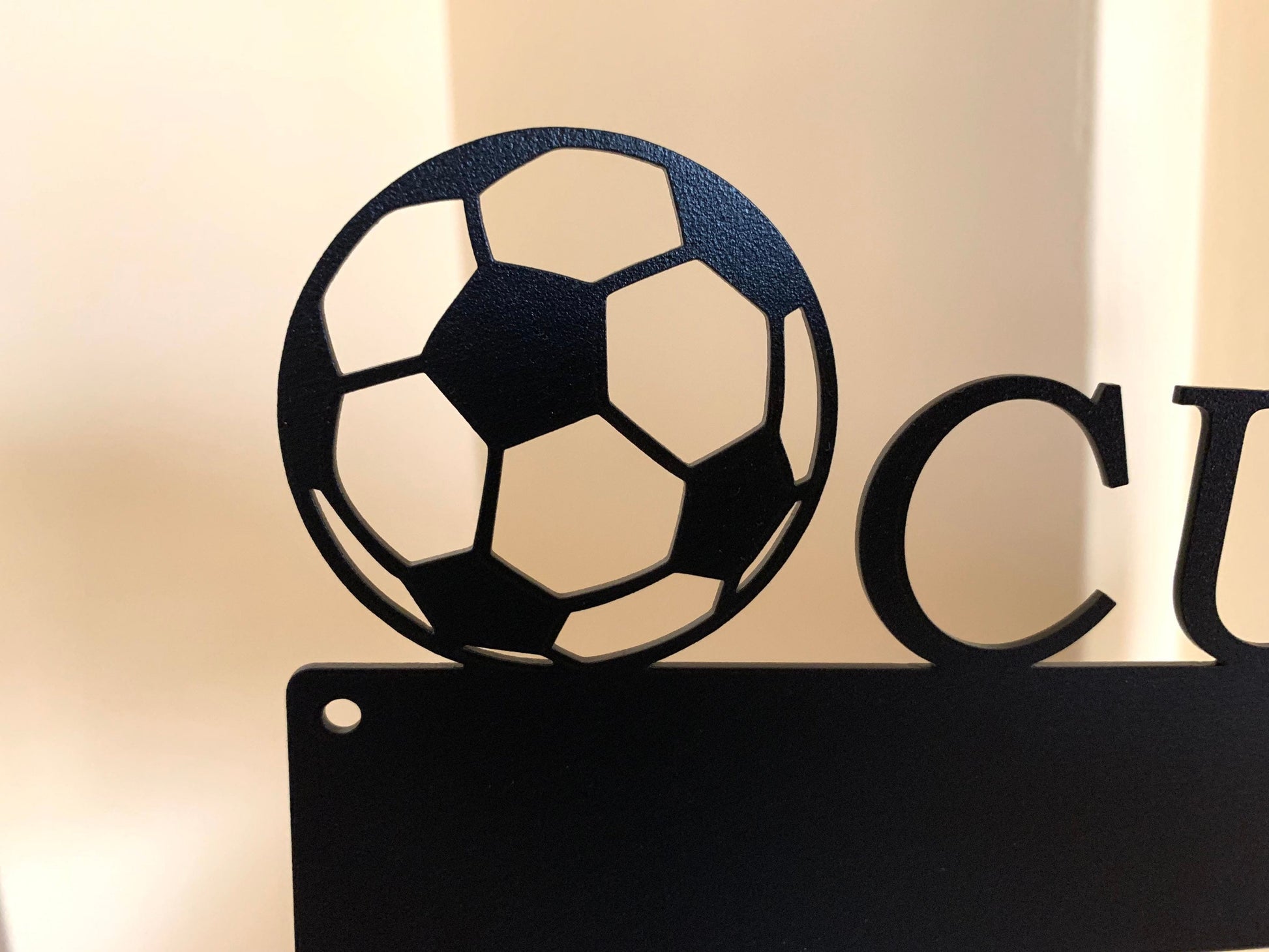 Personalized Soccer Medal Holder, Custom Football Medal Hanger, Metal Sports Award Display
