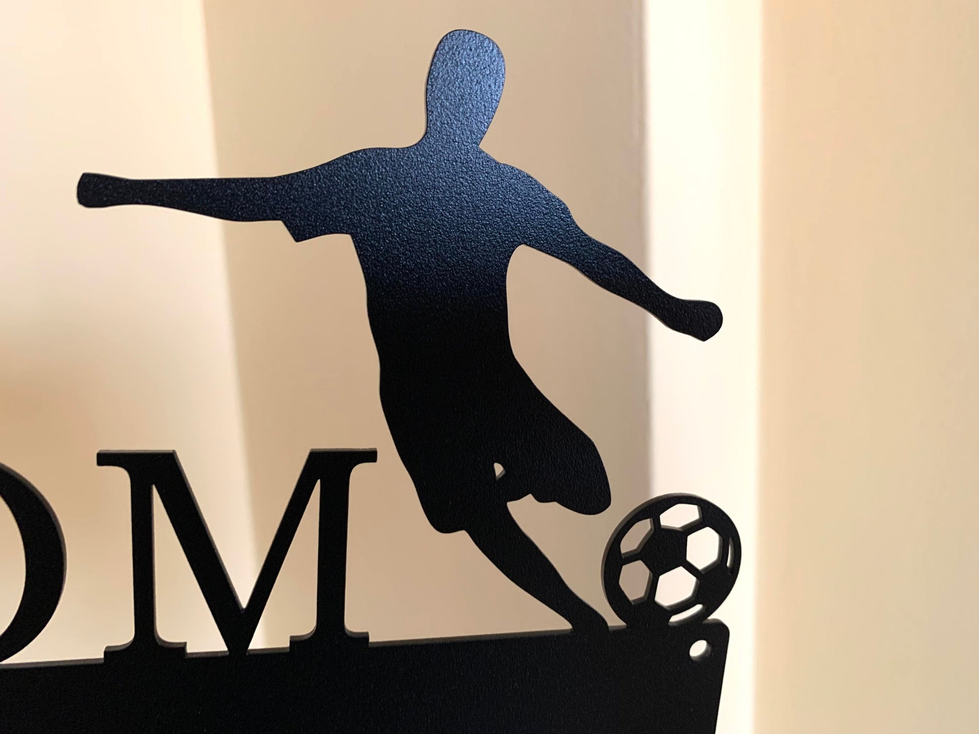 Personalized Soccer Medal Holder, Custom Football Medal Hanger, Metal Sports Award Display