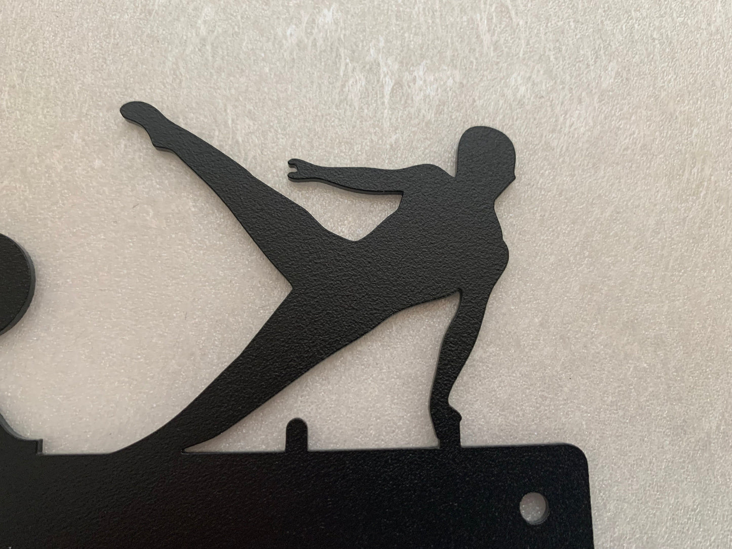 Gymnastics Medal Holder with Custom Name - Personalized Metal Display Rack - 3 Male Figures