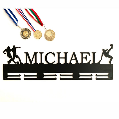 Custom Soccer Medal Hanger - Personalized Medal Holder - Metal Display Rack for Sports Awards