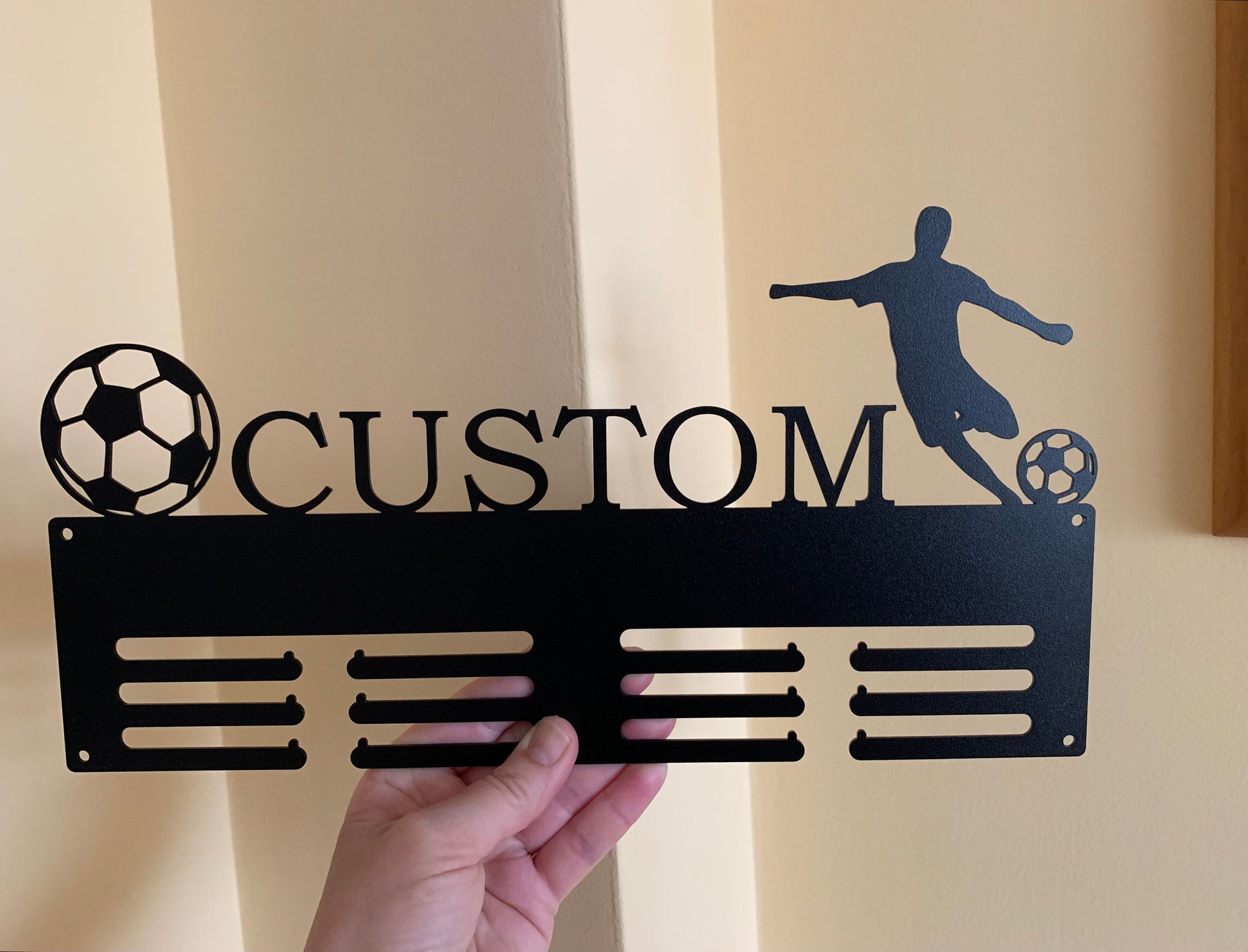 Custom Medal Holder, Personalized Metal Hanger, Sports Medals, Figures & Symbols, Custom Design