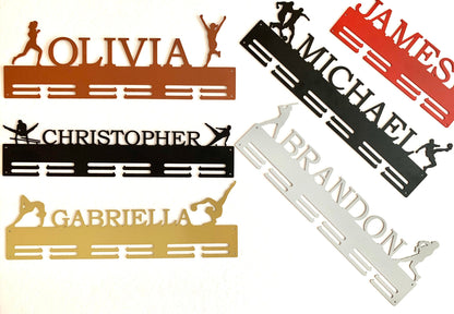 Personalized Medal Holder, Custom Sports Display Rack, Metal Hanger for Medals with Your Text