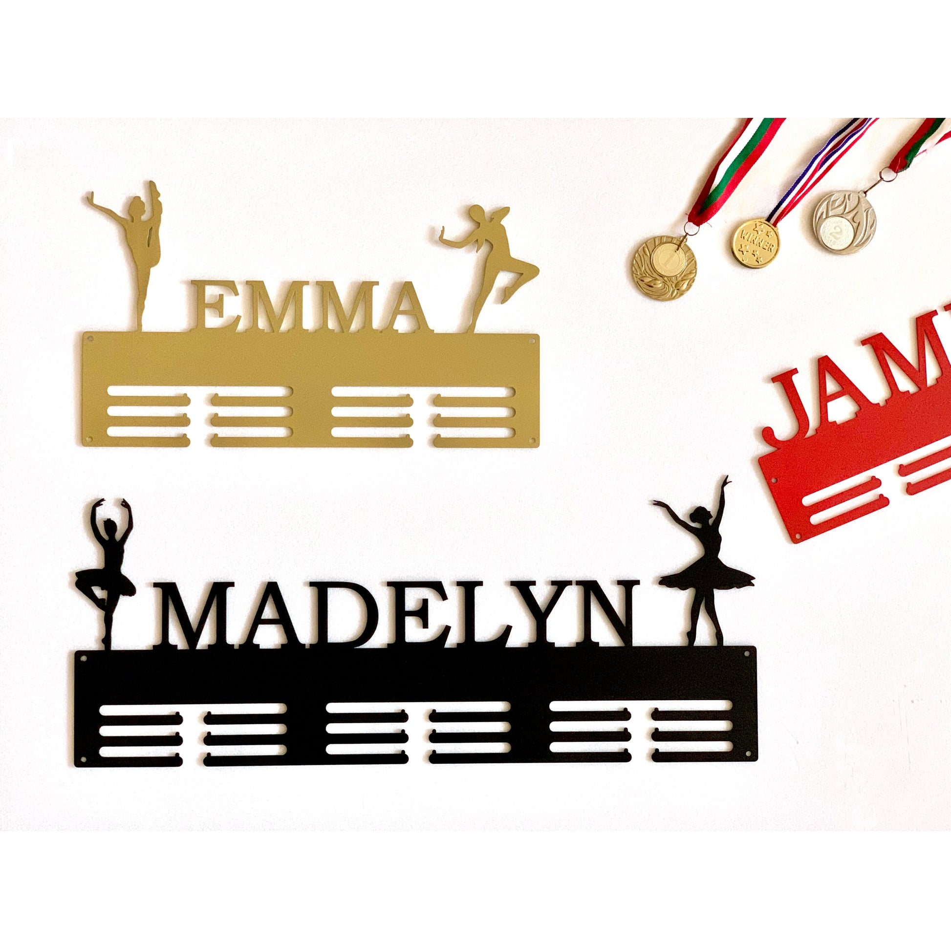 Personalized Medal Holder, Custom Sports Display Rack, Metal Hanger for Medals with Your Text