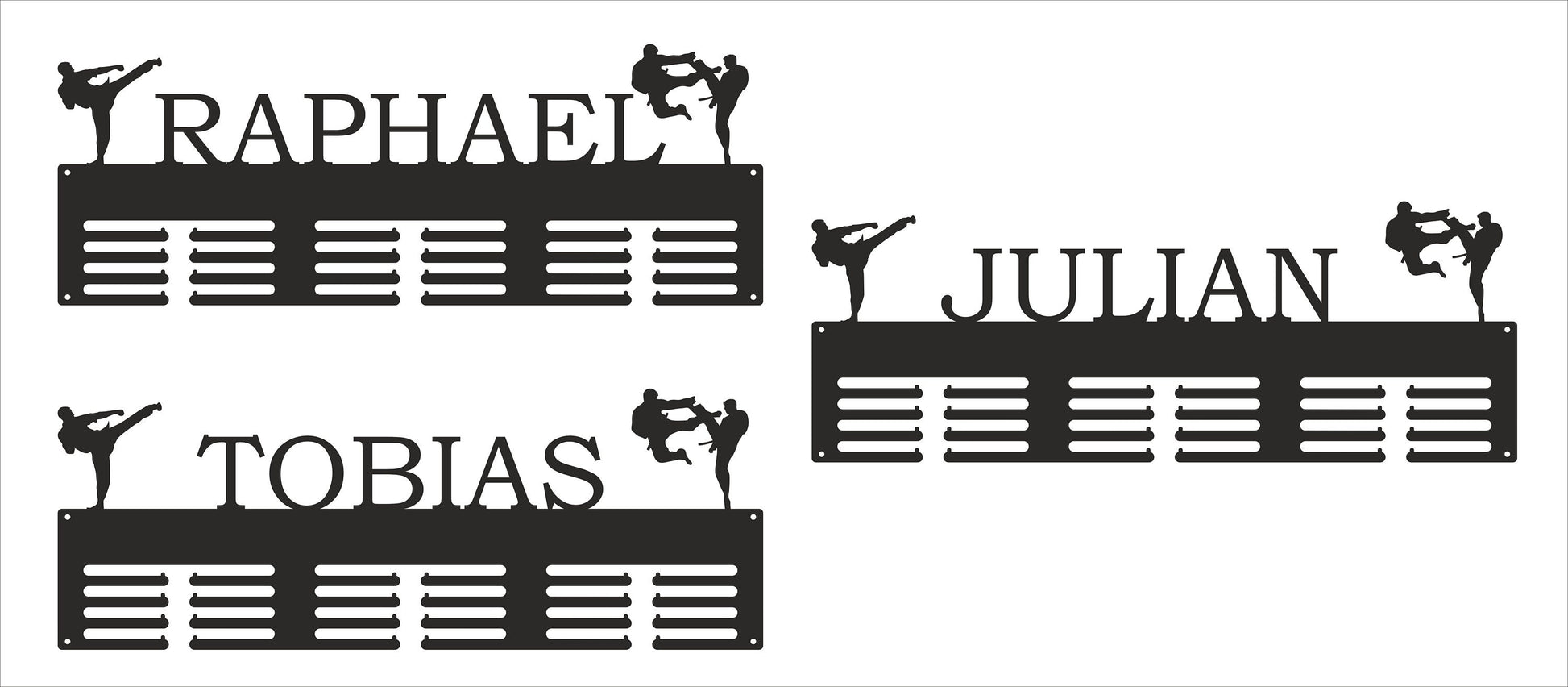 Custom Taekwondo Medal Holder, Personalized Metal Display Rack, Jiu Jitsu & Karate Gift for Athletes