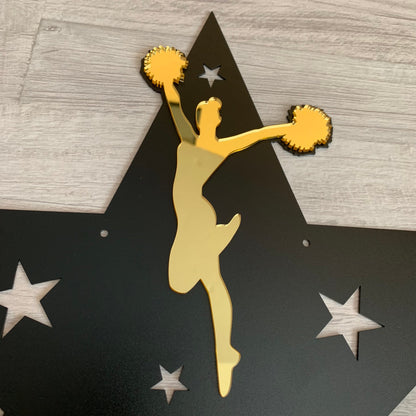 Personalized Cheer Medal Holder - Custom Name, Metal Cheerleading Award Display