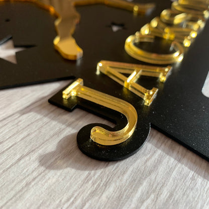 Personalized Football Medal Holder with Custom Name - Display Rack