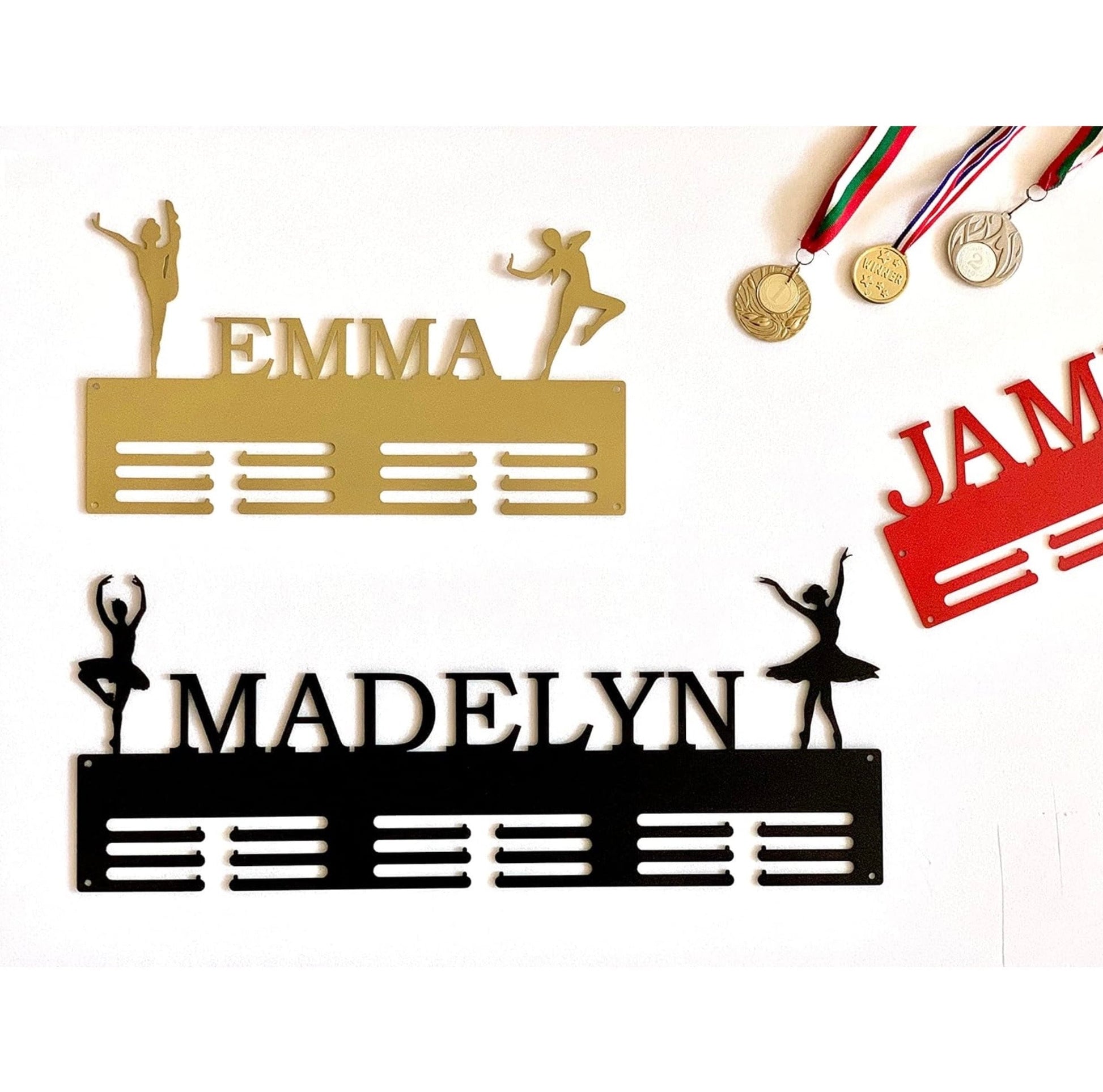 Personalized Dance Medal Holder - Custom Name Dance Hanger - Metal Display Rack for Sports Award