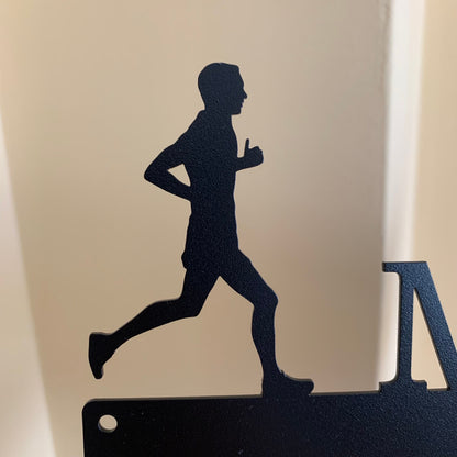 Personalized Cycling & Running Medal Holder - Custom Athlete Display Rack - Metal Hanger