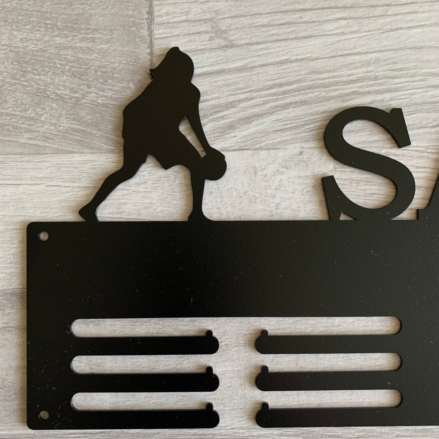 Personalized Basketball Medal Holder & Custom Name - Metal Hanger - Awards Display