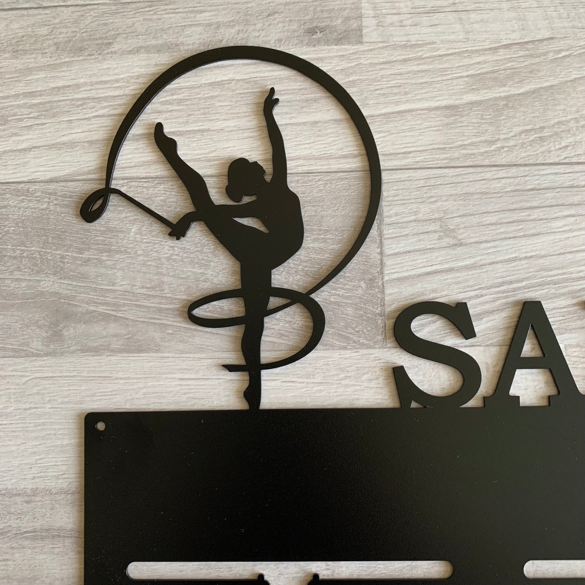 Personalized Rhythmic Gymnastics Medal Holder – Custom Name Metal Display Rack for Sports Awards