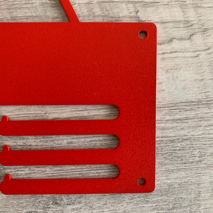 Custom Kart Racing Medal Holder - Personalized Metal hanger - Motorsport Wall Art