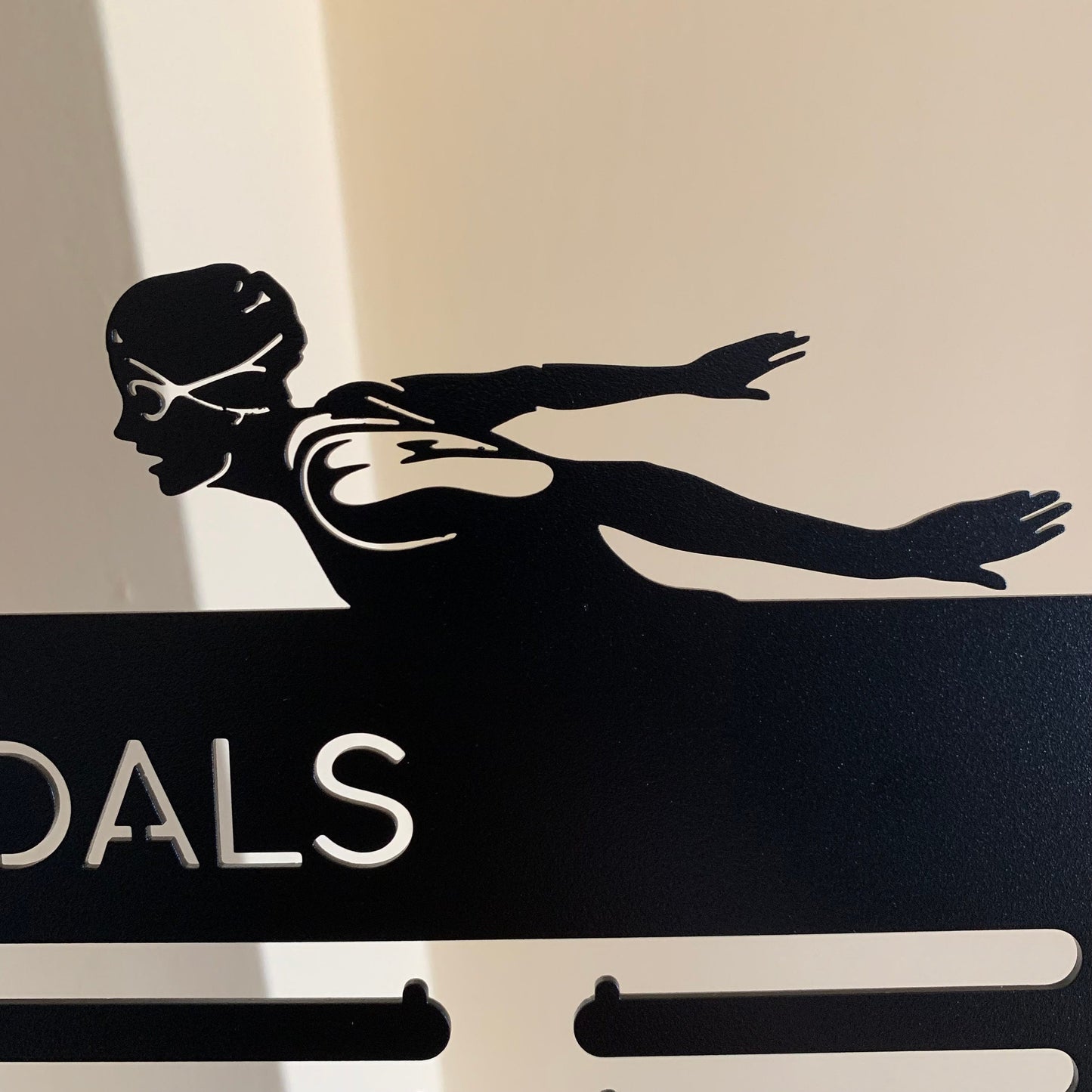 Personalized Swimming Medal Holder with Name, Metal Awards Rack for Girls, Custom Design