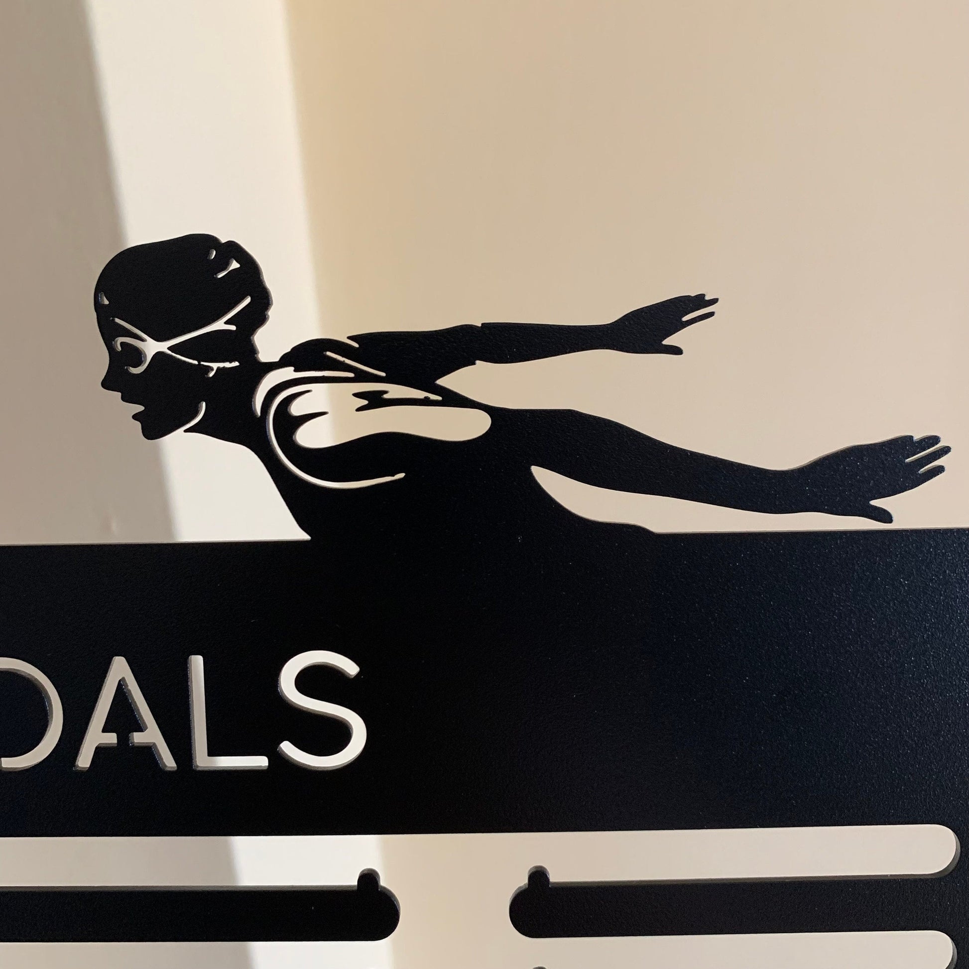 Personalized Swimming Medal Holder with Name, Metal Awards Rack for Girls, Custom Design