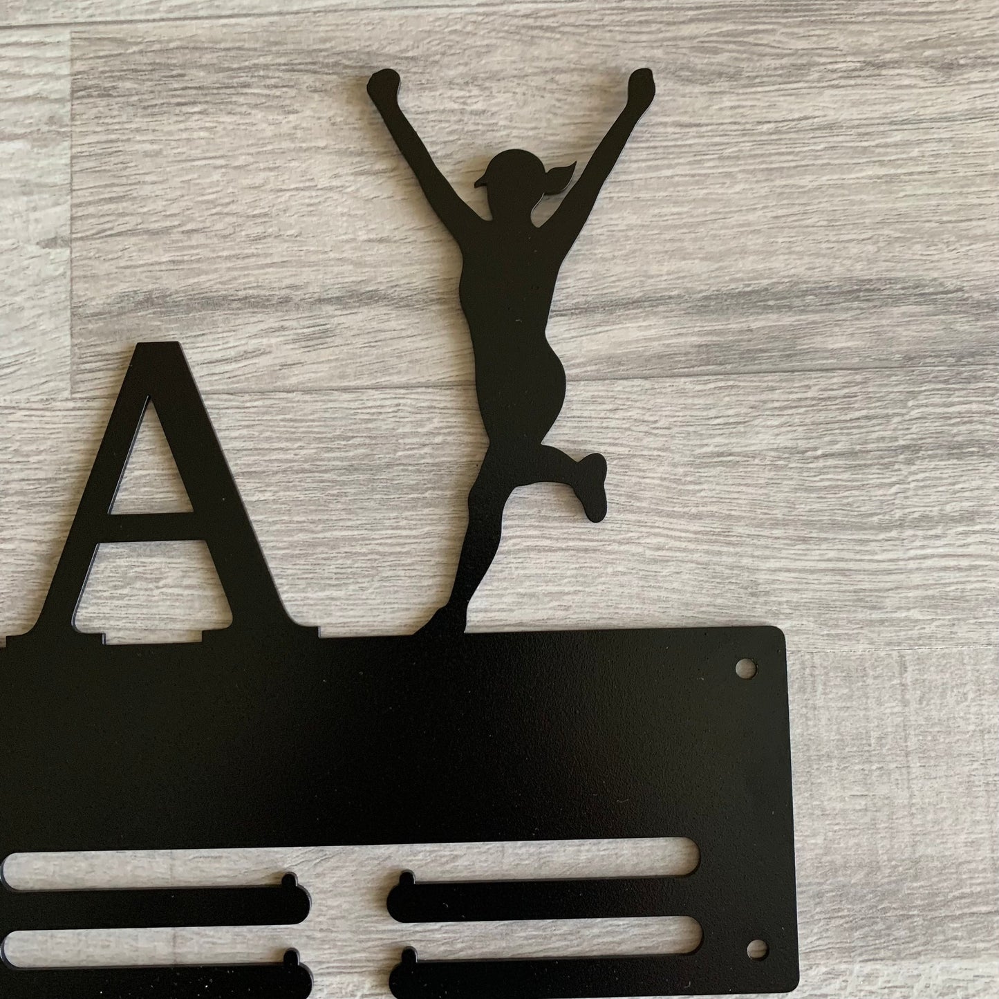 Custom Running Medal Holder, Personalized Name Sports Display Rack - 2 Female Figures Medal Hanger