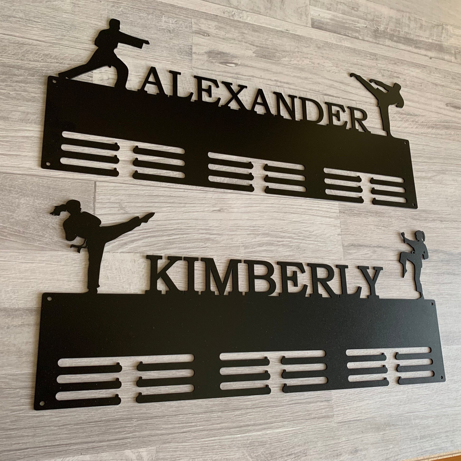 Custom Taekwondo Medal Holder, Personalized Metal Display Rack, Jiu Jitsu & Karate Gift for Athletes