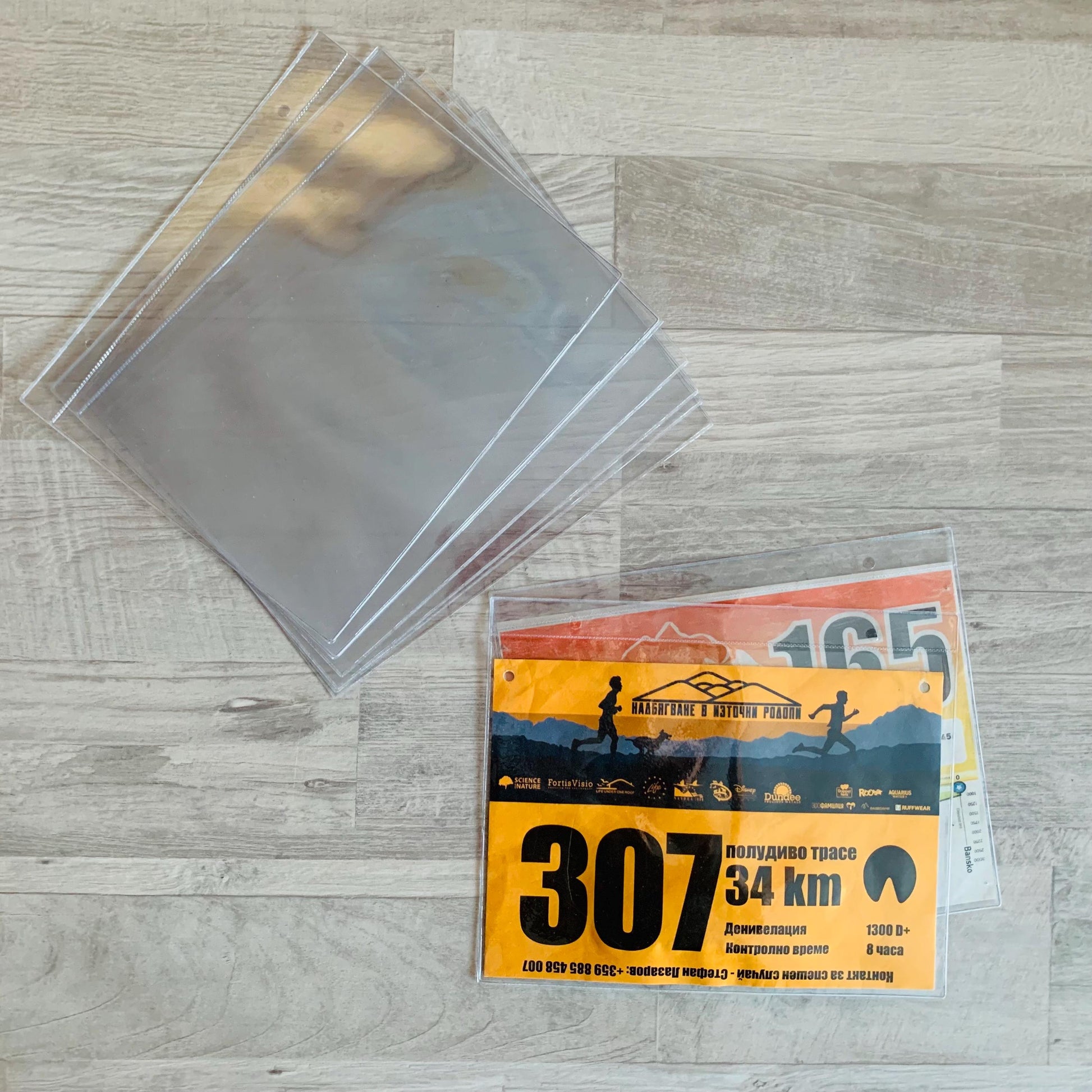 Clear Vinyl Race Bib Sleeves - Sports Number Protectors - Display Sheets