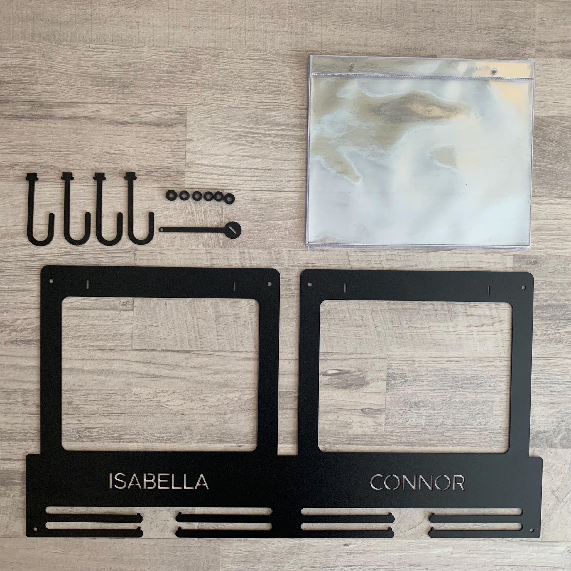 Personalized Running Medal and Race Bib Holder, Custom Couple Name Display Rack, Runner Gift