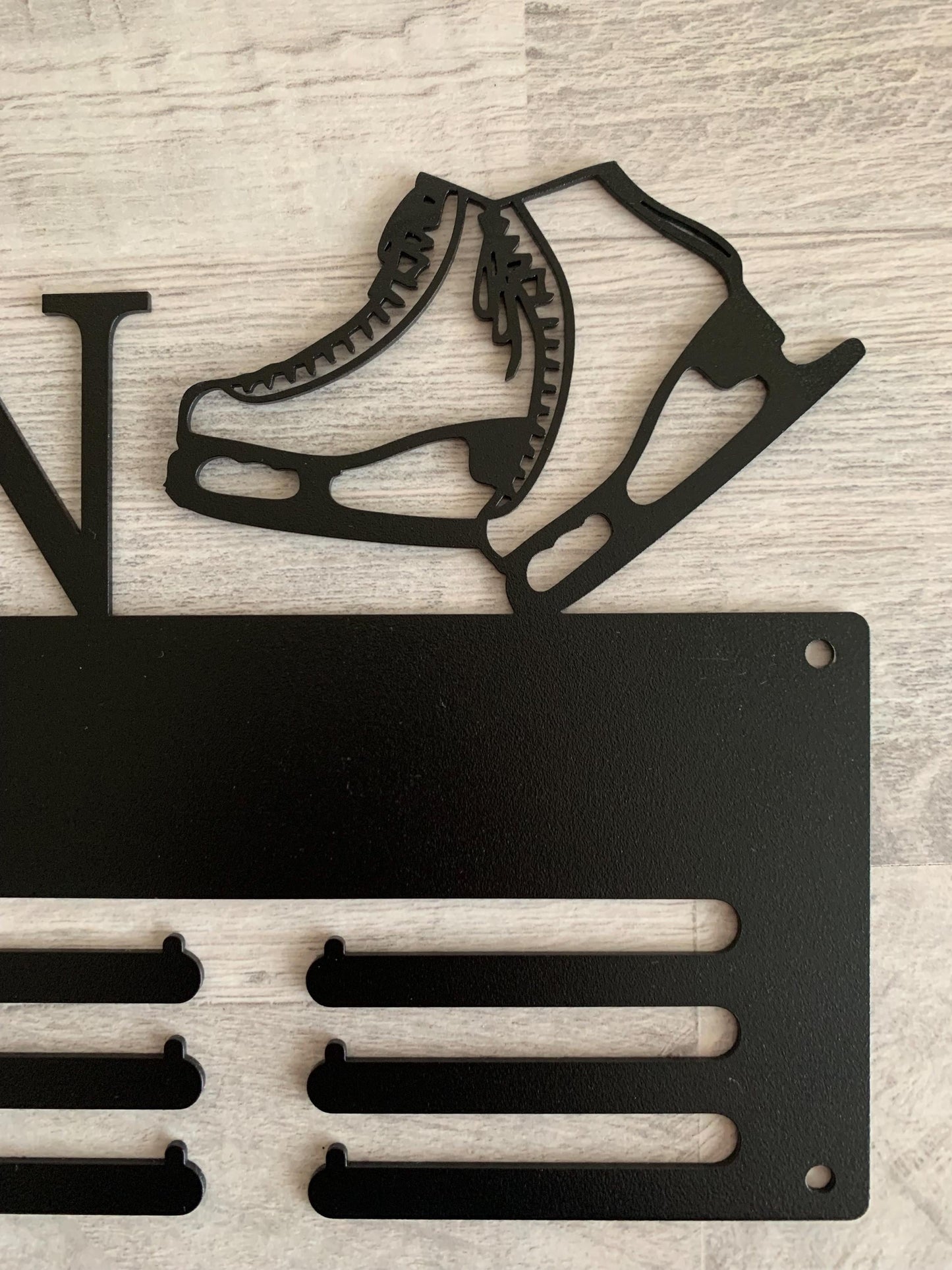 Personalized Figure Skating Medal Holder - Custom Name Ice Skater Award Hanger - Metal Wall Decor