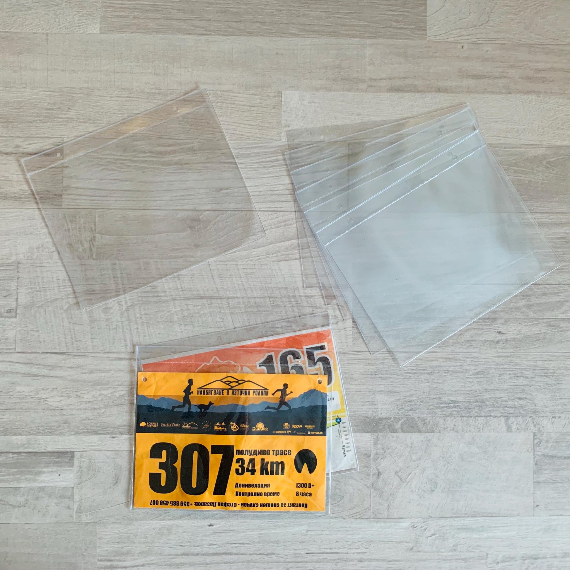 Clear Vinyl Race Bib Sleeves - Sports Number Protectors - Display Sheets