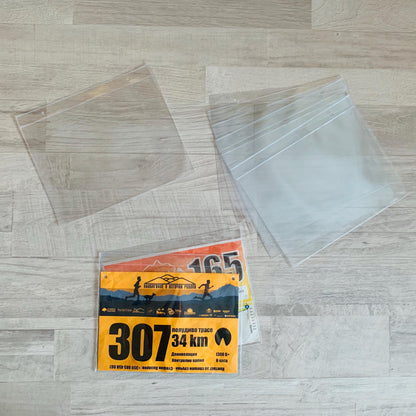 Clear Vinyl Race Bib Sleeves - Sports Number Protectors - Display Sheets