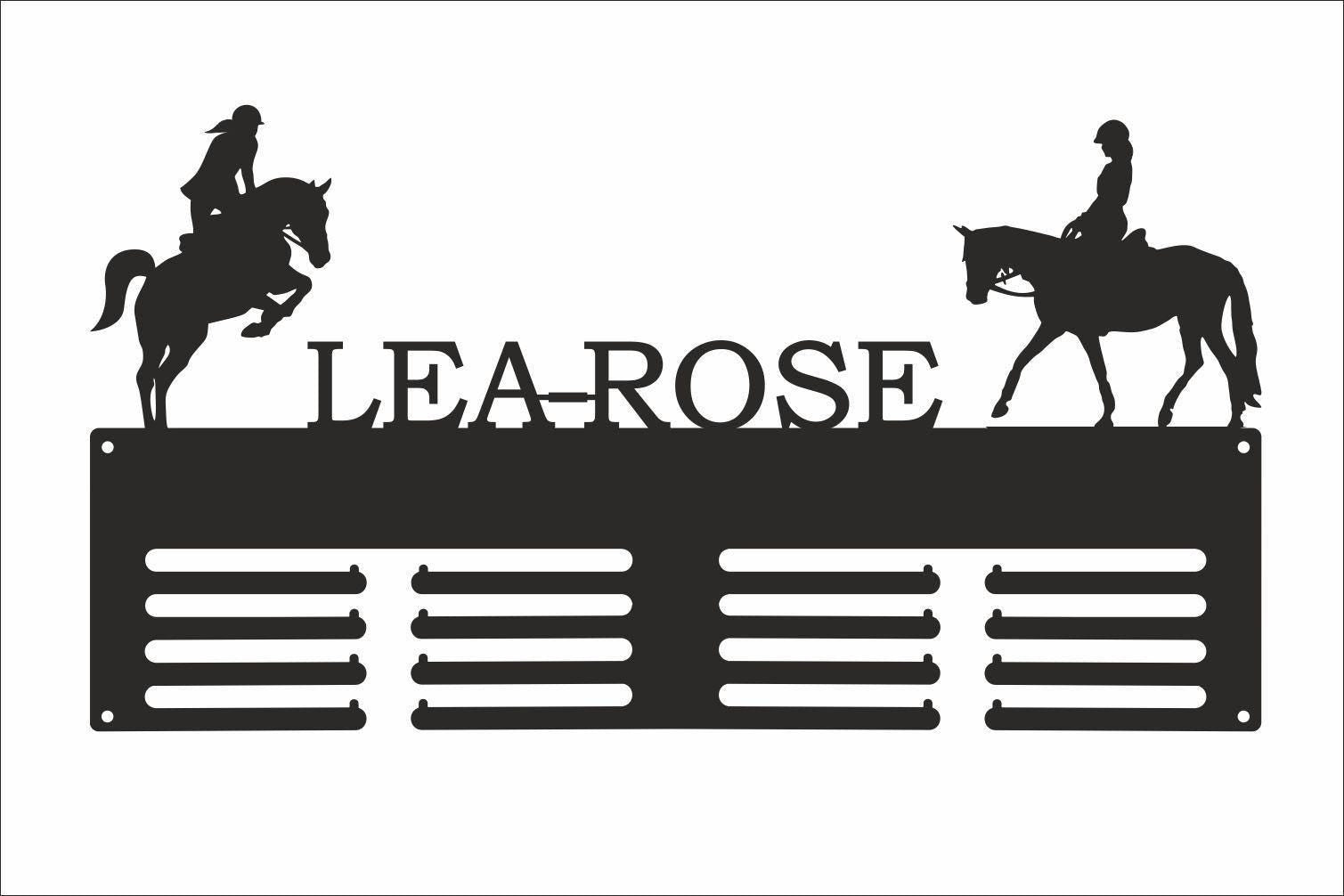 Personalized Horse Medal Holder, Custom Name Metal Hanger, Showjumping Awards Organizer