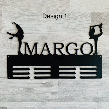 Personalized Figure Skating Medal Holder - Custom Name Ice Skater Award Hanger - Metal Wall Decor