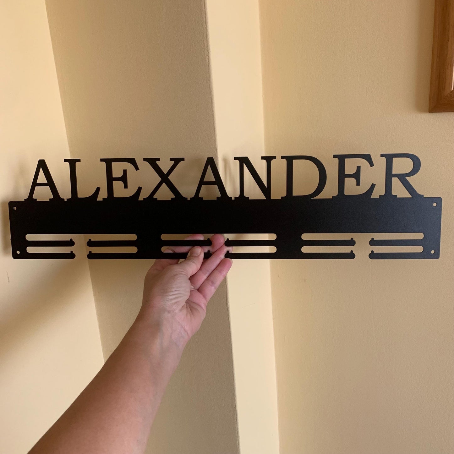 Personalized Medal Holder, Custom Name Medal Display Rack, Metal Wall Hanger