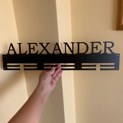 Personalized Medal Holder, Custom Name Medal Display Rack, Metal Wall Hanger