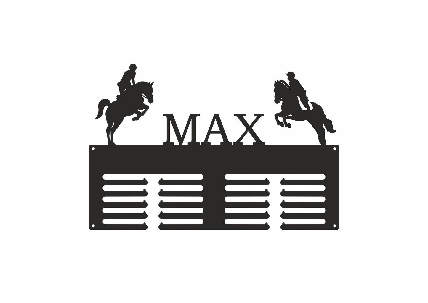 Personalized Horse Medal Holder, Custom Name Metal Hanger, Showjumping Awards Organizer