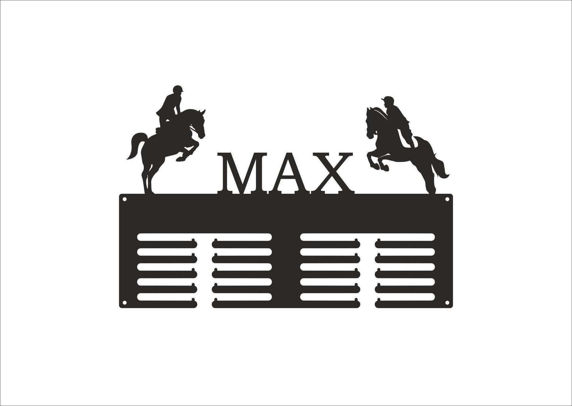 Personalized Horse Medal Holder, Custom Name Metal Hanger, Showjumping Awards Organizer