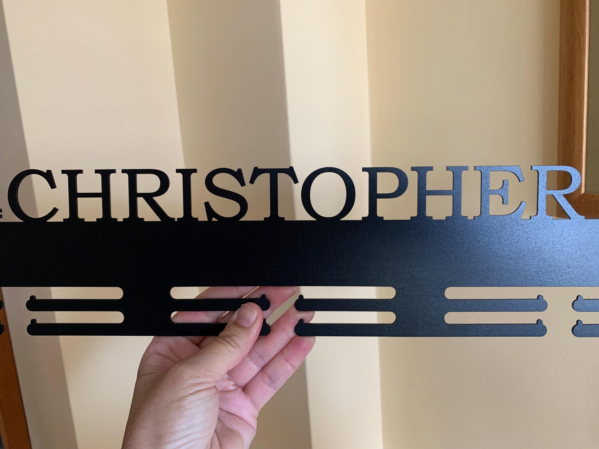 Personalized Medal Holder, Custom Name Medal Display Rack, Metal Wall Hanger