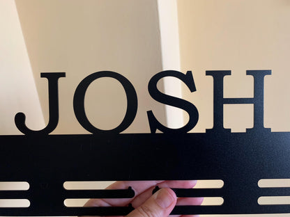 Personalized Medal Holder, Custom Name Medal Display Rack, Metal Wall Hanger